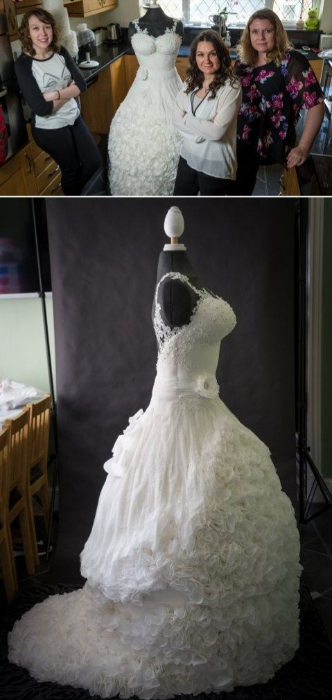 عکس کیکی به شکل لباس عروس