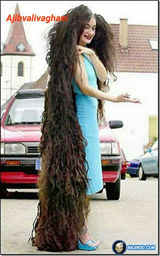 بلندترین موی مدل دار دنیا متعلق به این خانم میباشد👀👧