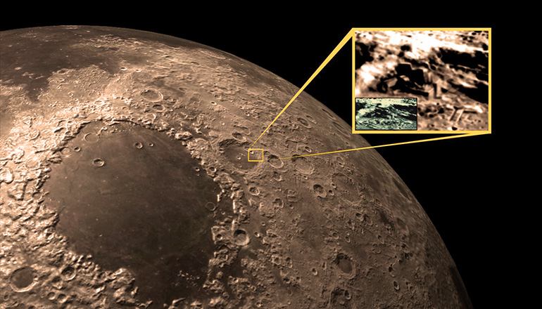 دولت چین ادعا می کند که عکسهای گرفته شده بوسیلٔهٔ Chang 'e-2 از سطح کرهٔ ماه نشان دهندهٔ پایگاه بزرگ مشت