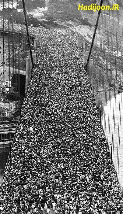 عکسی جالب از افتتاح بزرگترین پل معلق جهان