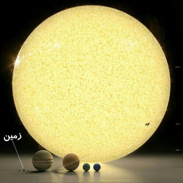 مقایسه اندازه خورشید و سیارات دیگر