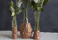 تزیین گلدان های ساده با خمیر های هوا خشک