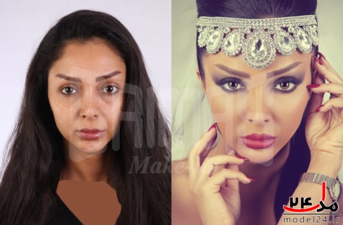 28 عکس از مدل آرایش عروس ایرانی قبل وبعد از میکاپ