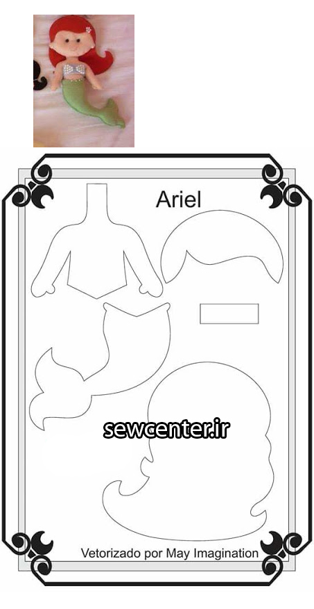 الگوی نمدی عروسک Ariel