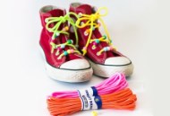 ایده و آموزش تصویری کفش با بند رنگی