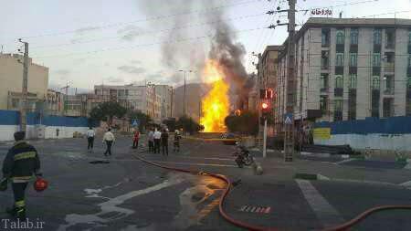 حادثه انفجار لوله گاز در شمال غرب تهران