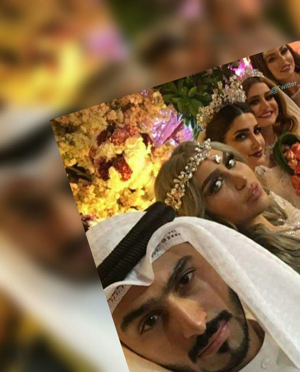 عکس جوان کویتی در کنار 4 عروس!