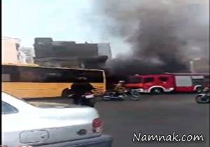 ماجرای آتش زدن اتوبوس در “میدان جمهوری” تهران + فیلم