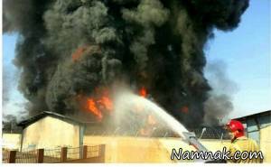 آتش سوزی انبار پتروشیمی در واوان اسلامشهر + فیلم و تصاویر