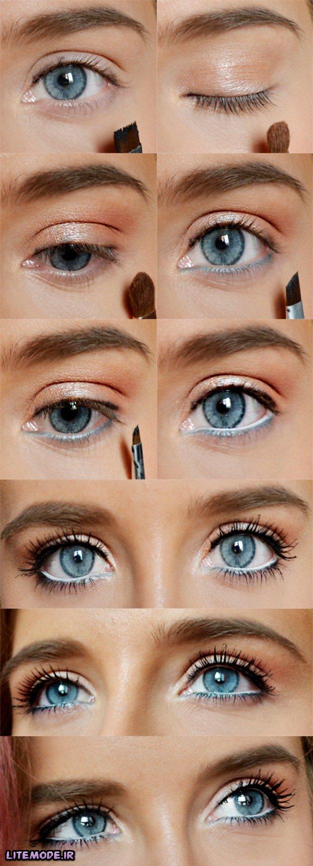 12 مدل آموزش آرایشی مناسب برای چشم های آبی 