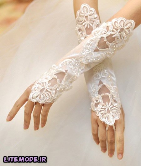 شیک ترین ست دستکش عروس,مدل دستکش عروس , دستکش بدون انگشت عروس 