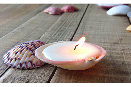 آموزش ساخت ساده شمع صدفی بزرگ