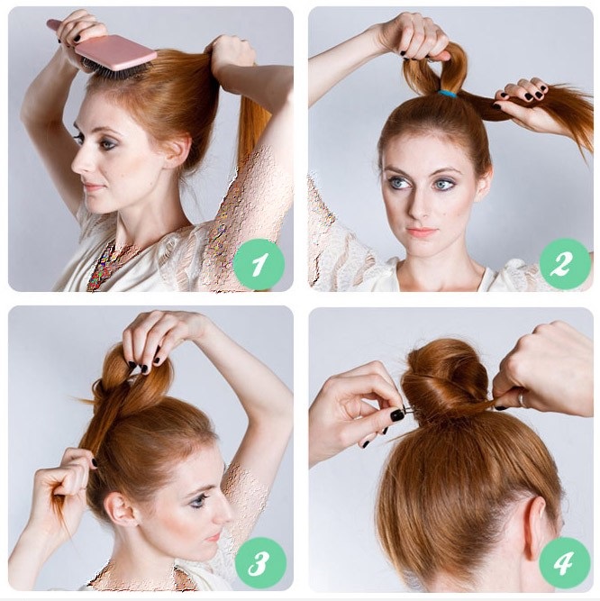 آموزش بستن مو: مراحل نحوه گرد کردن مو در بالای سر
