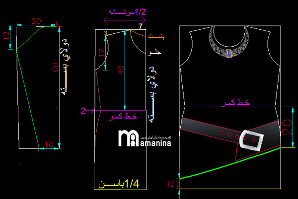 آموزش دوخت مانتو تونیک جلو بسته +الگو