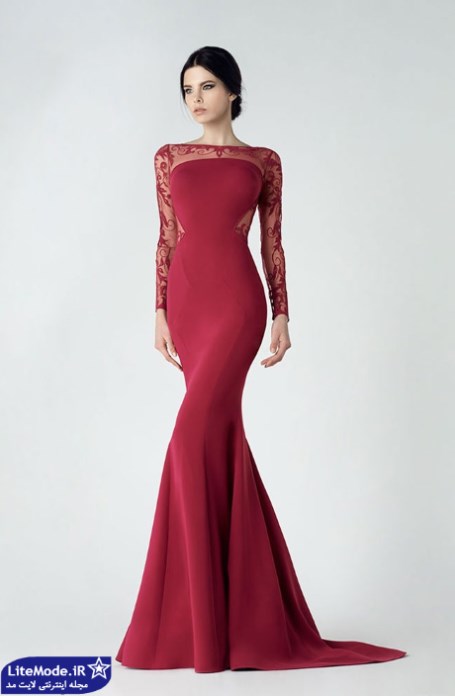 مدل ماکسی گیپور,لباس شب قرمز , مدل لباس مجلسی قرمز