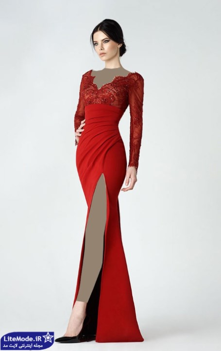 مدل ماکسی گیپور,لباس شب قرمز , مدل لباس مجلسی قرمز