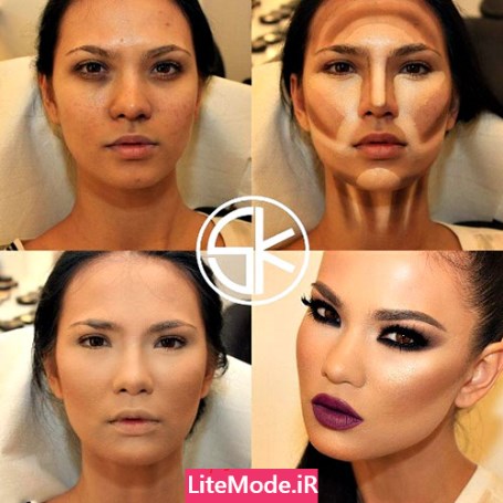 مدل میکاپ جدید,مدل آرایش کانتورینگ ۲۰۱۷,عکس قبل و بعد از آرایش