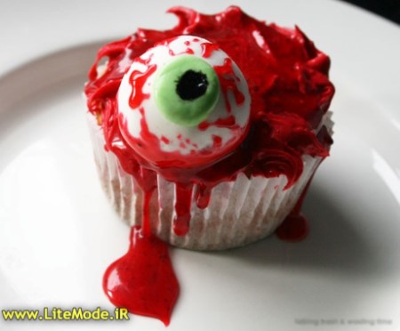 کاپ کیک های ترسناک, تزیین کاپ کیک هالووین,کاپ کیک برای هالووین