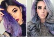 مدل رنگ مو سال ۲۰۱۷ + مدل مو زنانه به رنگ بنفش گل شاه پسند