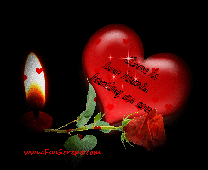 عكس عاشقانه شمع و قلب و گل قرمز