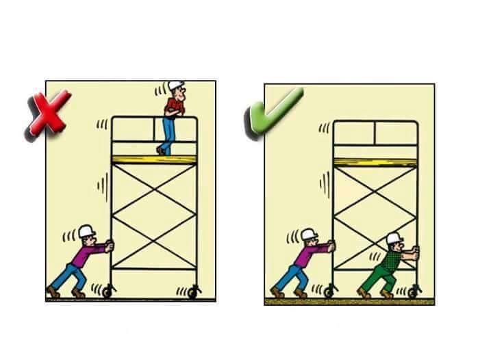 کاریکاتور ایمنی ساخت و ساز (construction) - استفاده صحیح از داربست