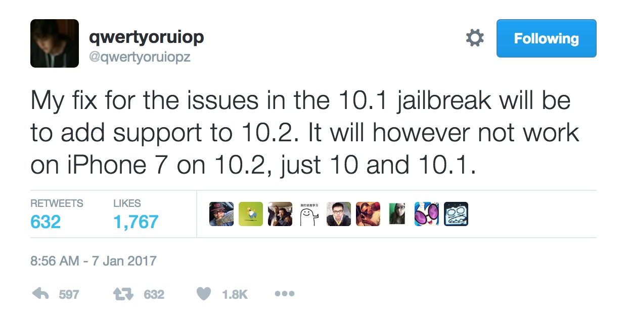 جیلبریک iOS 10.2 در راه است اما نه برای آیفون 7