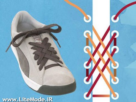 آموزش بستن انواع بند کفش،طرز بستن بند کفش