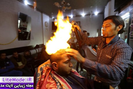 کوتاه کردن مو با آتش,کوتاه کردن مو مردانه