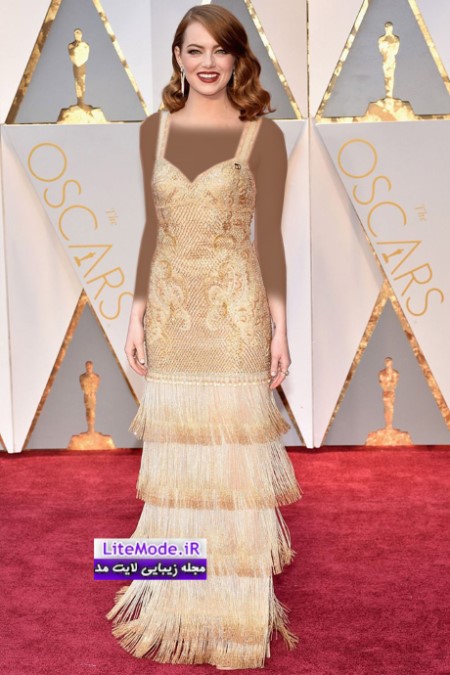 مدل لباس اما استون Emma Stone در مراسم اسکار ۲۰۱۷ 