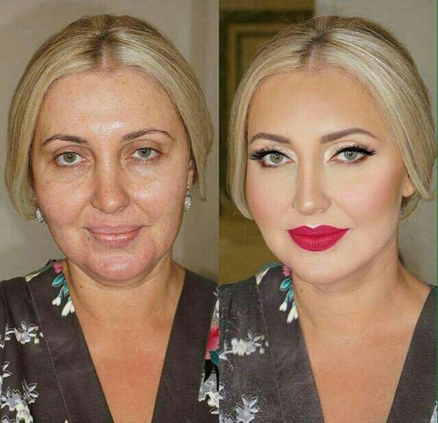معجزه آرایش برای زنان در عکس یک زن قبل و پس از آرایش