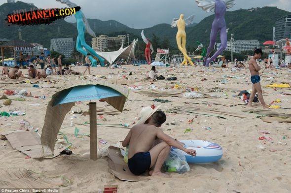 سواحل تفریحی فوق العاده کثیف در چین + عکس