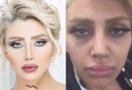 عکس هایی از مراحل گریم و آرایش مانکن معروف الهام عرب