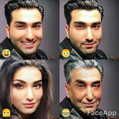 تصاویر طنز بازیگرها خواننده ها و بازیکن ها با استفاده از FaceApp