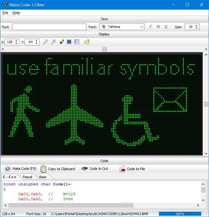 نرم افزار تبدیل متن و انیمیشن GIF و SWF و AVI به کد HEX جهت تابلو روان(نرم افزار Matrix Coder)