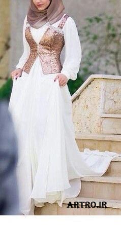 مدل لباس عروس محجبه جدید,