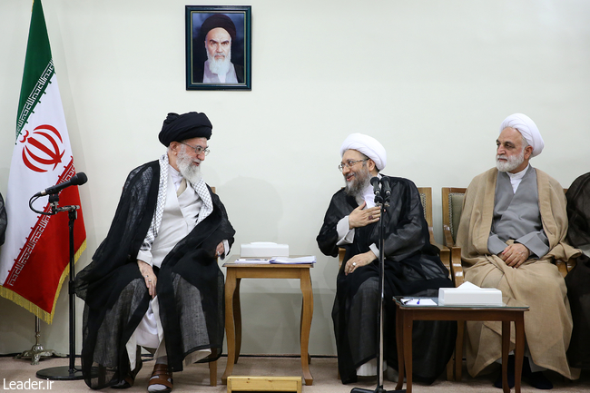 رهبر معظم انقلاب اسلامی در دیدار رئیس و مسئولان قوه قضائیه