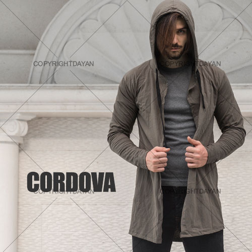 هودی بلند مردانه Cordova(زیتونی)  - سویشرت بلند مردانه