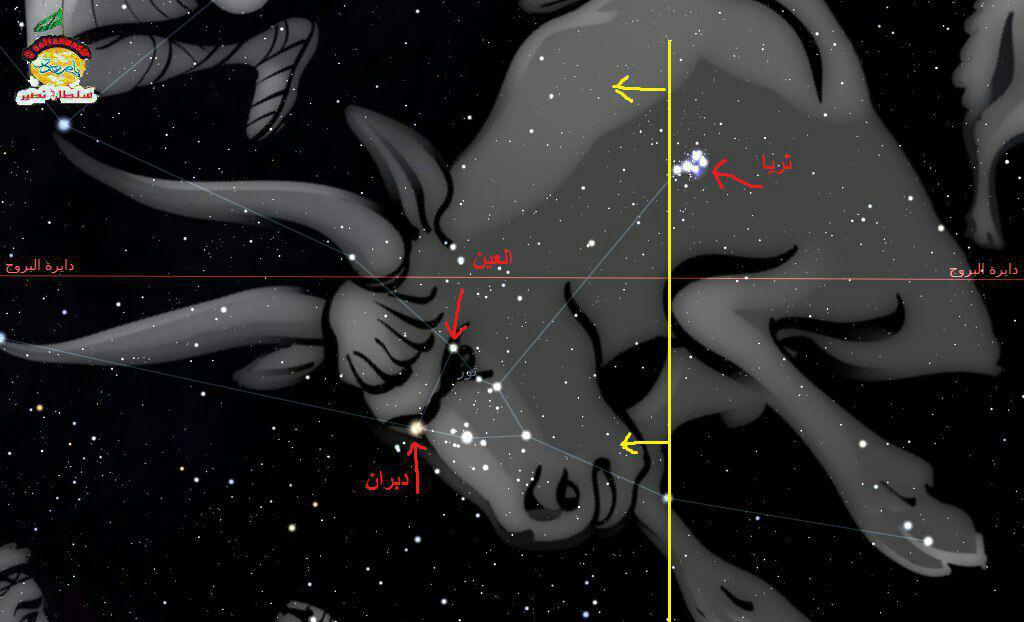 تصویر صورت فلکی ثور و ستاره دبران 