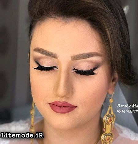 مدل آرایش عروس,مدل میکاپ صورت عروسی,مدل ابرو,سایه چشم عروس