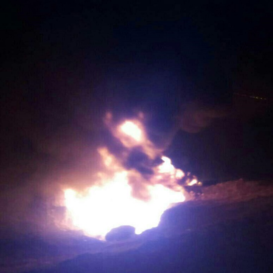آتش سوزی در خط لوله نفت خام دزفول