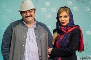 شیطنت مهران غفوریان در کنار همسرش در جشن خانه سینما! عکس