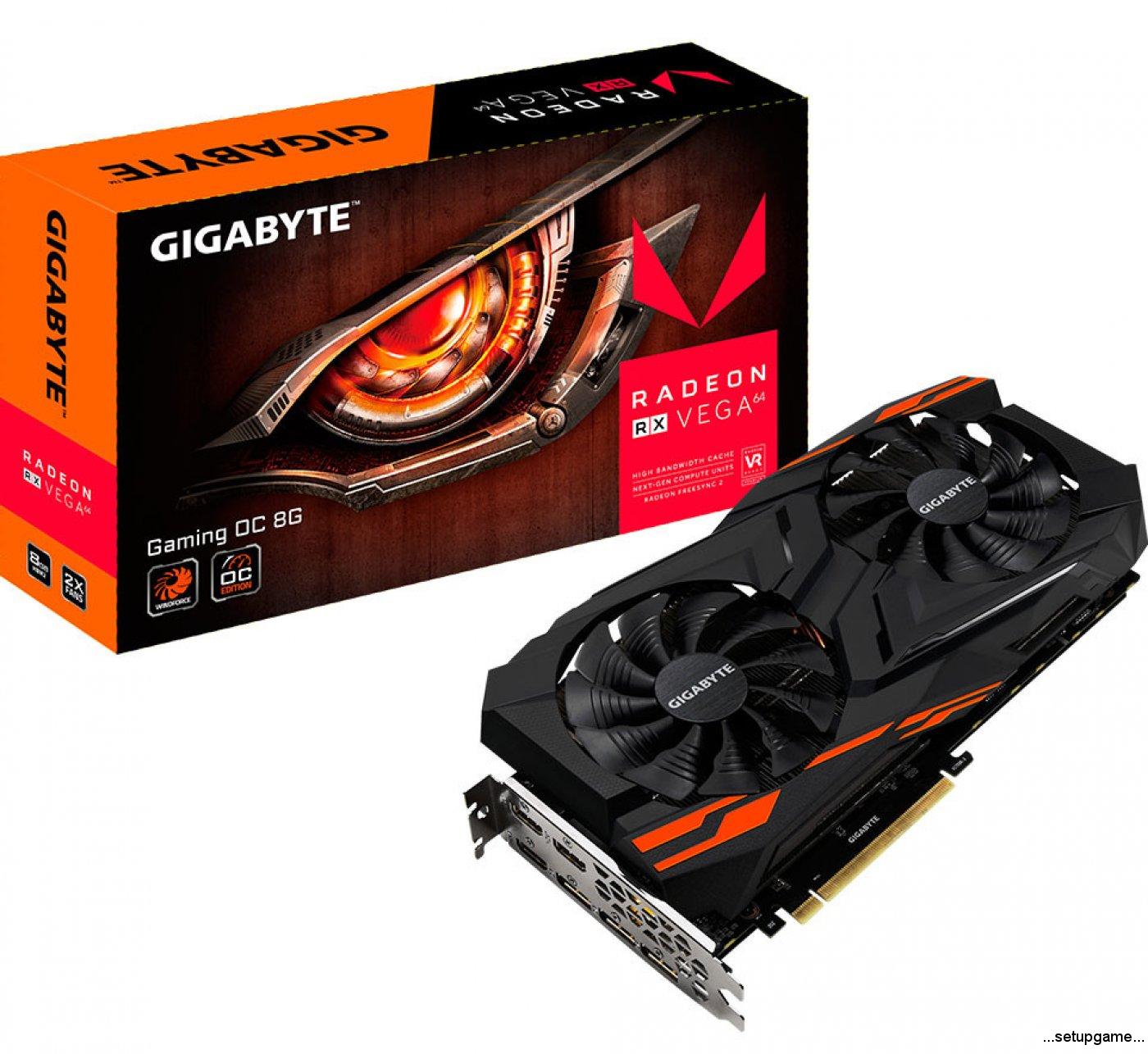 و در نهایت سفارشی های GIGABYTE Radeon RX Vega Gaming OC WindForce 2X