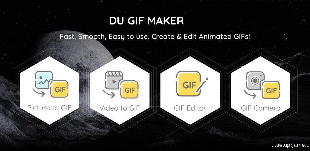دانلود DU GIF Maker: GIF Maker, Video to GIF & GIF Editor 1.2.2.2 - بهترین و کامل ترین ابزار ساخت گیف اندروید ! 