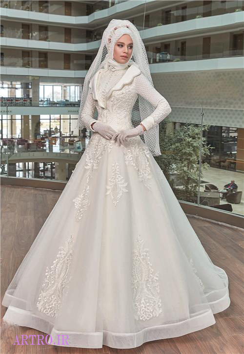 مدل لباس عروس محجبه و پوشیده 2018
