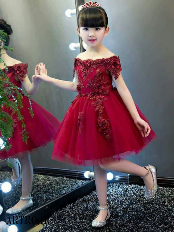 جدیدترین لباس مجلسی قرمز دختر بچه 2018