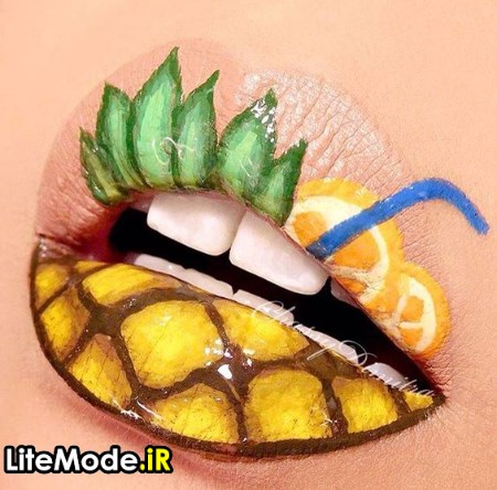 مدل آرایش لب میوه ای - آناناس 