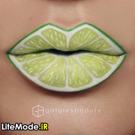 مدل آرایش لب میوه ای - لیمویی 
