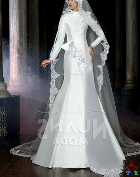  مدل لباس عروس پوشیده شیک 