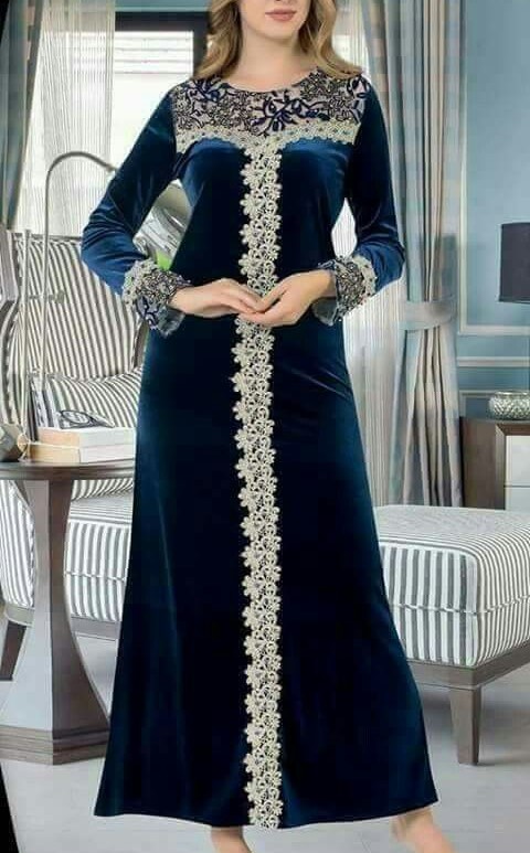 عکس مدل لباس مجلسی بلند با پارچه مخمل