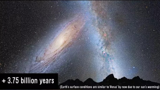 تصویر فضا در 3.75 میلیارد سال آینده 